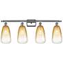 1_Ballston Brookhaven Almond 36"W 4 Light Chrome Vanity w/ Amber Shade