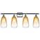 Ballston Brookhaven Almond 36"W 4 Light Chrome Vanity w/ Amber Shade