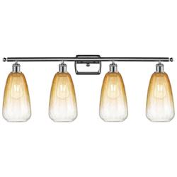 Ballston Brookhaven Almond 36"W 4 Light Chrome Vanity w/ Amber Shade
