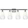 Ballston Brookhaven Almond 36"W 4 Light Chrome Vanity w/ Opal Shade