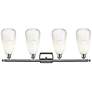 2_Ballston Brookhaven Almond 36"W 4 Light Chrome Vanity w/ Opal Shade more views
