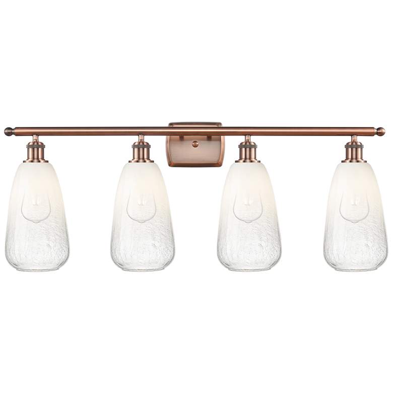 Image 1 Ballston Brookhaven Almond 36"W 4 Light Copper Vanity w/ Opal Shade