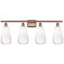 Ballston Brookhaven Almond 36"W 4 Light Copper Vanity w/ Opal Shade