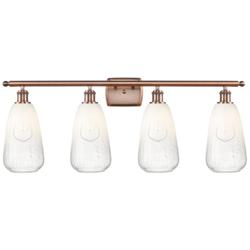 Ballston Brookhaven Almond 36"W 4 Light Copper Vanity w/ Opal Shade