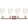 Ballston Brookhaven Almond 36"W 4 Light Copper Vanity w/ Opal Shade