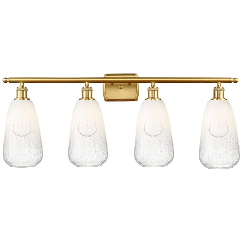 Image 1 Ballston Brookhaven Almond 36"W 4 Light Gold Bath Light w/ Opal Shade