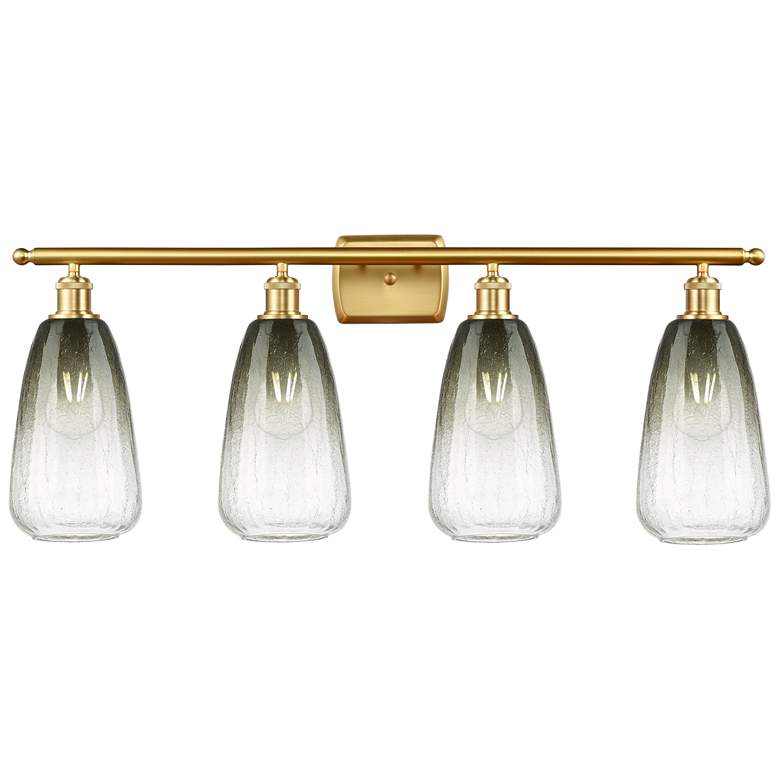 Image 1 Ballston Brookhaven Almond 36"W 4 Light Gold Bath Light w/ Slate Shade