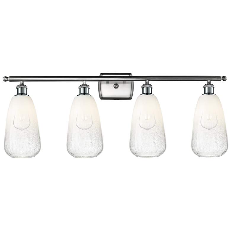 Image 1 Ballston Brookhaven Almond 36"W 4 Light Nickel Vanity w/ Opal Shade