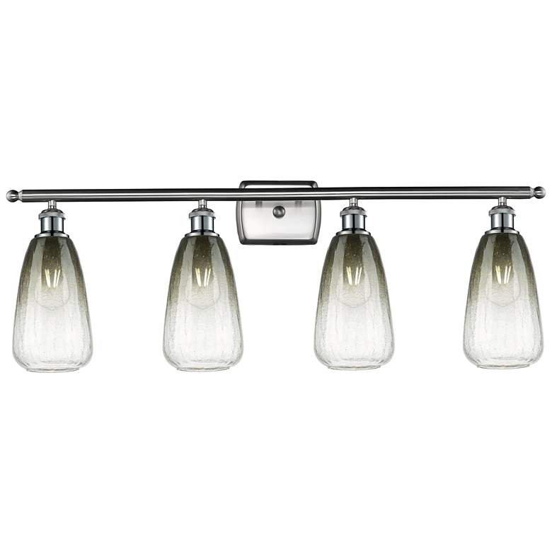 Image 1 Ballston Brookhaven Almond 36"W 4 Light Nickel Vanity w/ Slate Shade