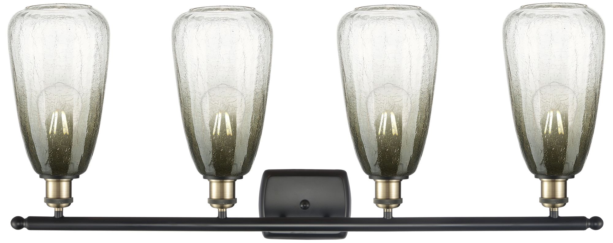 Image 2 Ballston Brookhaven Almond 36"W 4-Lt Black Brass Vanity w/ Slate Shade more views