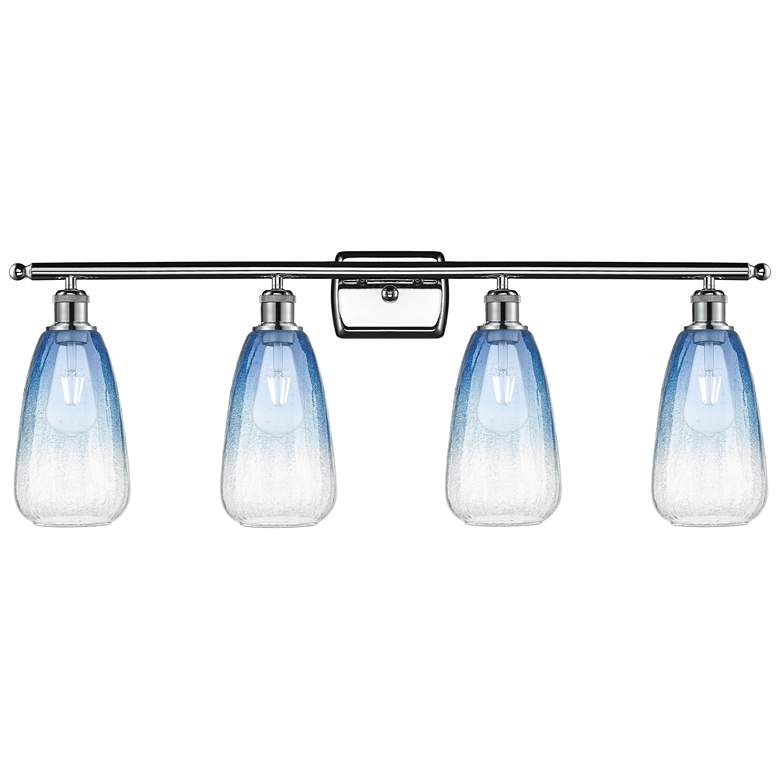 Image 1 Ballston Brookhaven Almond 36"W 4-Lt Chrome Vanity w/ Sapphire Shade