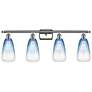 1_Ballston Brookhaven Almond 36"W 4-Lt Chrome Vanity w/ Sapphire Shade