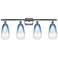 Ballston Brookhaven Almond 36"W 4-Lt Chrome Vanity w/ Sapphire Shade