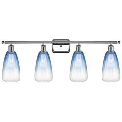 Ballston Brookhaven Almond 36"W 4-Lt Chrome Vanity w/ Sapphire Shade