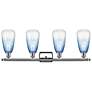 2_Ballston Brookhaven Almond 36"W 4-Lt Chrome Vanity w/ Sapphire Shade more views