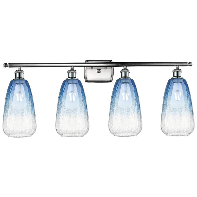 Image 1 Ballston Brookhaven Almond 36"W 4-Lt Nickel Vanity w/ Sapphire Shade
