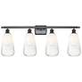 1_Ballston Brookhaven Almond 36"W 4-Lt Oiled Bronze Vanity w/ Opal Shade