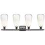 2_Ballston Brookhaven Almond 36"W 4-Lt Oiled Bronze Vanity w/ Opal Shade more views