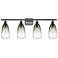 Ballston Brookhaven Almond 36"W 4-Lt Oiled Bronze Vanity w/ Slate Shade