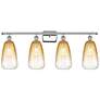 1_Ballston Brookhaven Almond 36"W 4-Lt Polished Nickel Vanity w/ Amber Shade