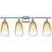 Ballston Brookhaven Almond 36"W 4-Lt Polished Nickel Vanity w/ Amber Shade