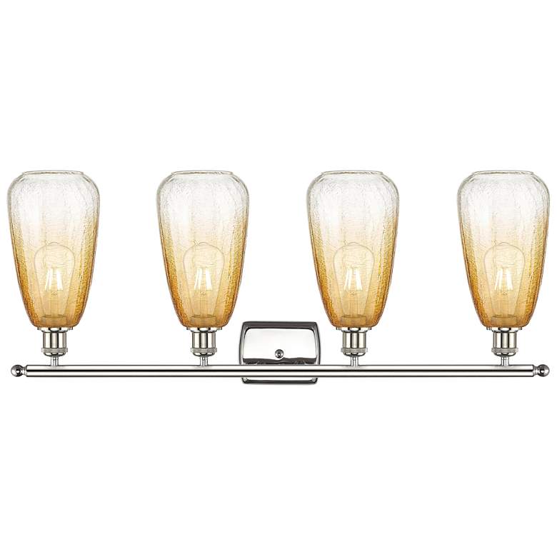 Image 2 Ballston Brookhaven Almond 36"W 4-Lt Polished Nickel Vanity w/ Amber Shade more views