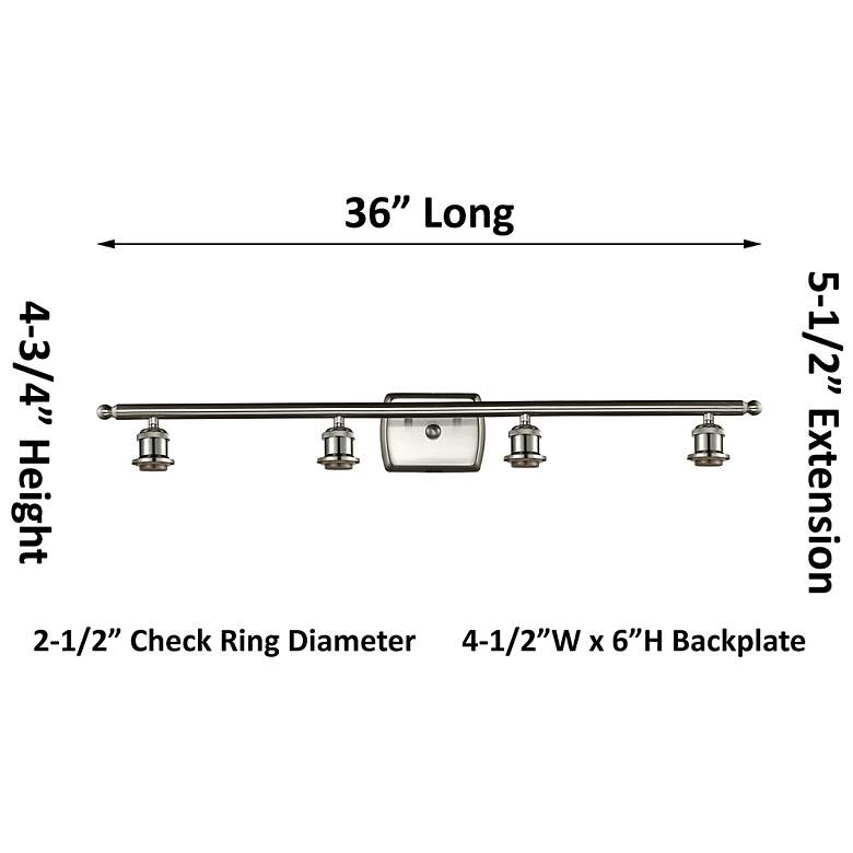 Image 3 Ballston Brookhaven Almond 36"W 4-Lt Polished Nickel Vanity w/ Amber Shade more views