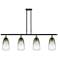 Ballston Brookhaven Almond 48"W 4-Lt Black Brass Stem Island w/ Slate Shade