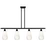 Ballston Brookhaven Almond 48"W 4-Lt Black Stem Island Light w/ Opal Shade