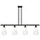 Ballston Brookhaven Almond 48"W 4-Lt Black Stem Island Light w/ Opal Shade