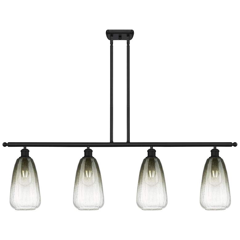 Image 1 Ballston Brookhaven Almond 48"W 4-Lt Black Stem Island Light w/ Slate Shade
