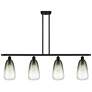 Ballston Brookhaven Almond 48"W 4-Lt Black Stem Island Light w/ Slate Shade