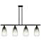 Ballston Brookhaven Almond 48"W 4-Lt Black Stem Island Light w/ Slate Shade