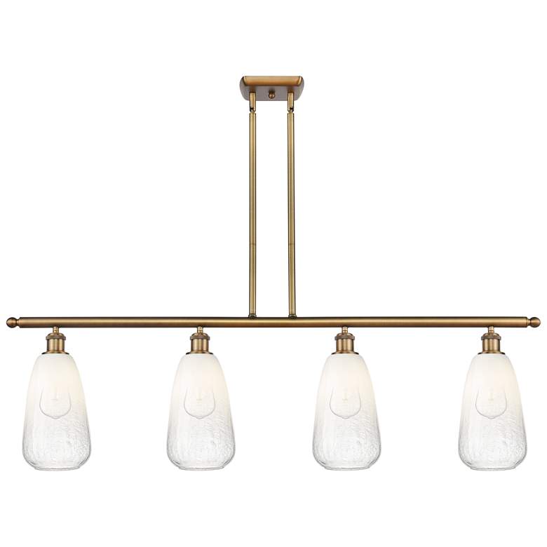 Image 1 Ballston Brookhaven Almond 48"W 4-Lt Brush Brass Stem Island w/ Opal Shade