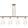Ballston Brookhaven Almond 48"W 4-Lt Brush Brass Stem Island w/ Opal Shade