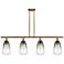Ballston Brookhaven Almond 48"W 4-Lt Brush Brass Stem Island w/ Slate Shade
