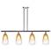 Ballston Brookhaven Almond 48"W 4-Lt Chrome Stem Island w/ Amber Shade