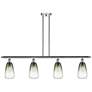 Ballston Brookhaven Almond 48"W 4-Lt Chrome Stem Island w/ Slate Shade
