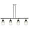Ballston Brookhaven Almond 48"W 4-Lt Chrome Stem Island w/ Slate Shade