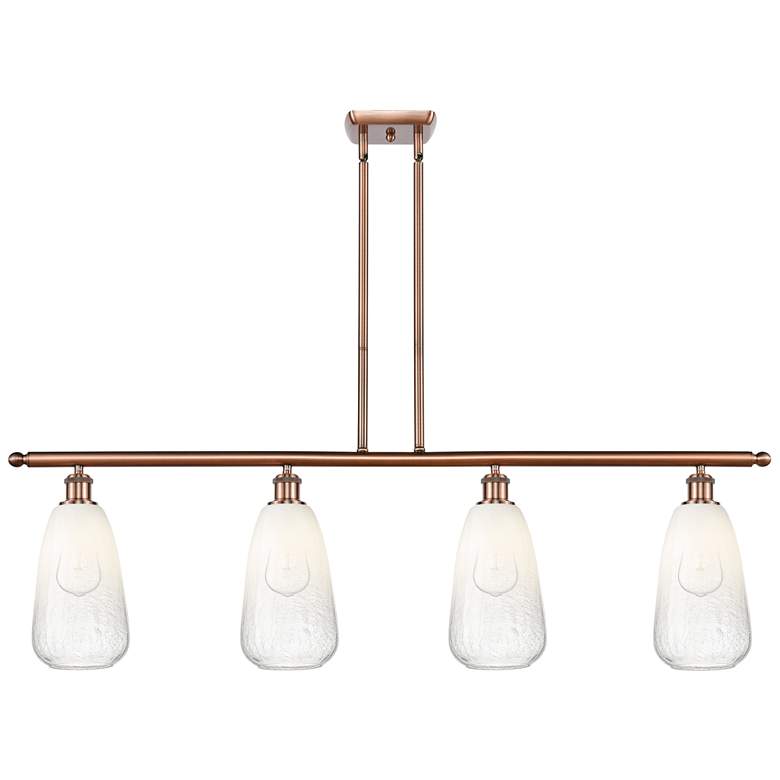 Image 1 Ballston Brookhaven Almond 48"W 4-Lt Copper Stem Island Light w/ Opal Shade