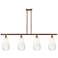 Ballston Brookhaven Almond 48"W 4-Lt Copper Stem Island Light w/ Opal Shade