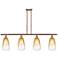 Ballston Brookhaven Almond 48"W 4-Lt Copper Stem Island w/ Amber Shade