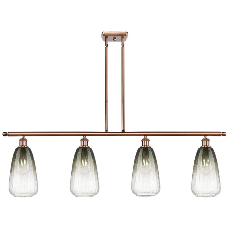 Image 1 Ballston Brookhaven Almond 48"W 4-Lt Copper Stem Island w/ Slate Shade