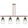 Ballston Brookhaven Almond 48"W 4-Lt Copper Stem Island w/ Slate Shade