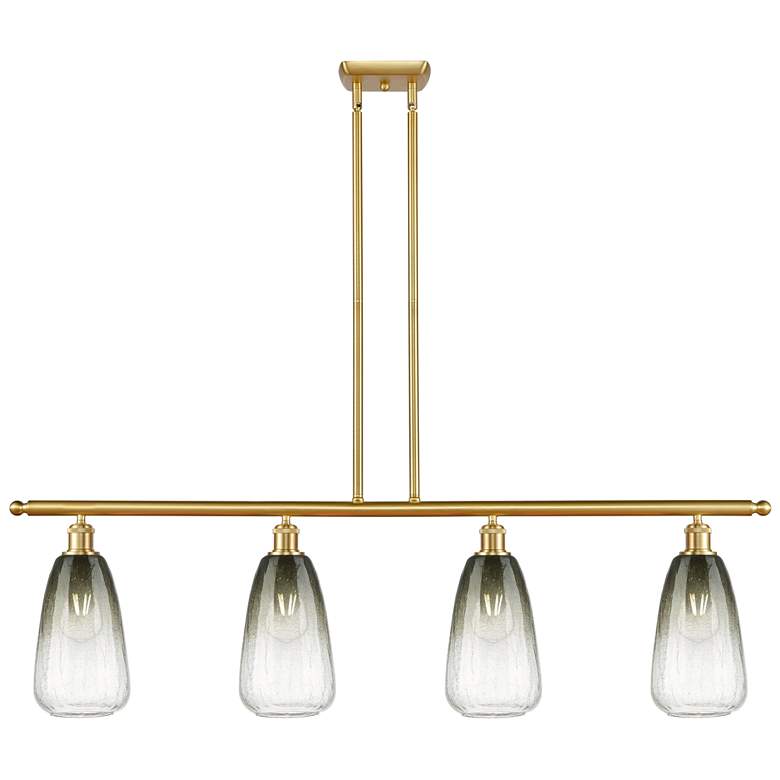 Image 1 Ballston Brookhaven Almond 48"W 4-Lt Gold Stem Island Light w/ Slate Shade