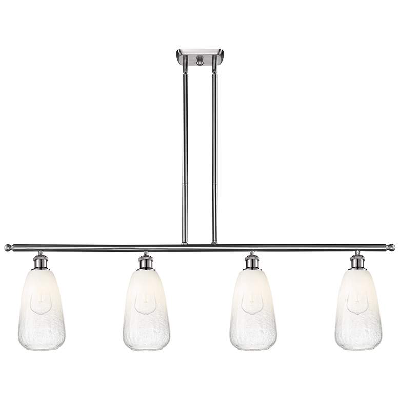Image 1 Ballston Brookhaven Almond 48"W 4-Lt Nickel Stem Island Light w/ Opal Shade