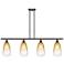 Ballston Brookhaven Almond 48"W 4-Lt Oil Bronze Stem Island w/ Amber Shade