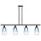 Ballston Brookhaven Almond 48"W 4-Lt Oil Bronze Stem Island w/ Blue Shade