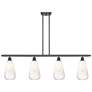 Ballston Brookhaven Almond 48"W 4-Lt Oil Bronze Stem Island w/ Opal Shade