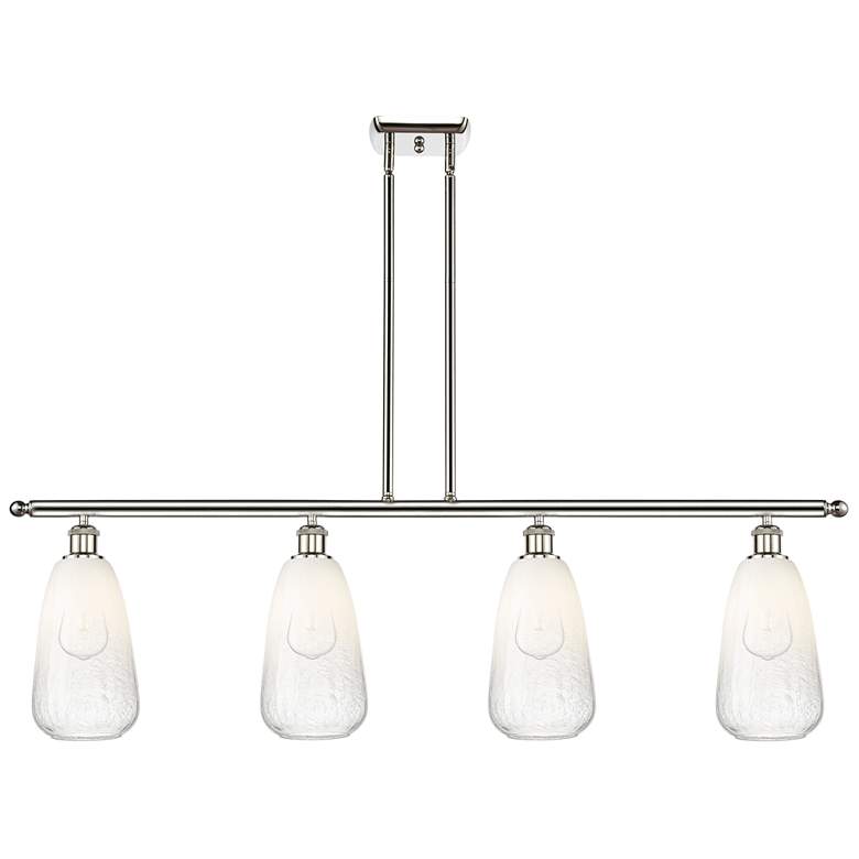 Image 1 Ballston Brookhaven Almond 48"W 4-Lt Polish Nickel Island w/ Opal Shade